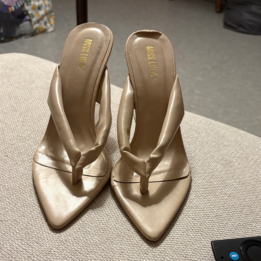 EUC Miss Lola Beige Thong Sandals